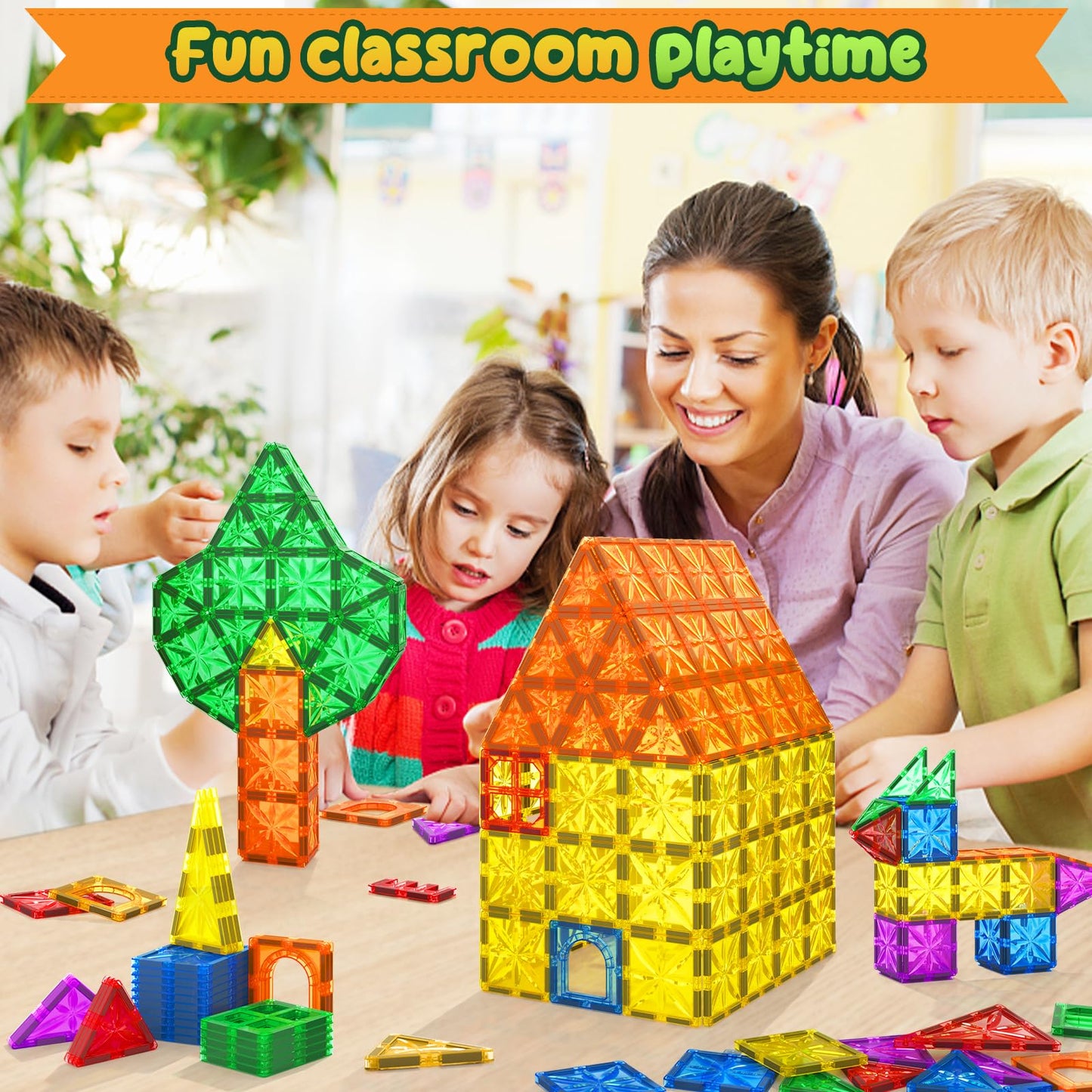 Coodoo Diamond Magnetic Tiles Kids Toys for Toddlers STEM Magnetic Blocks 30 PCS