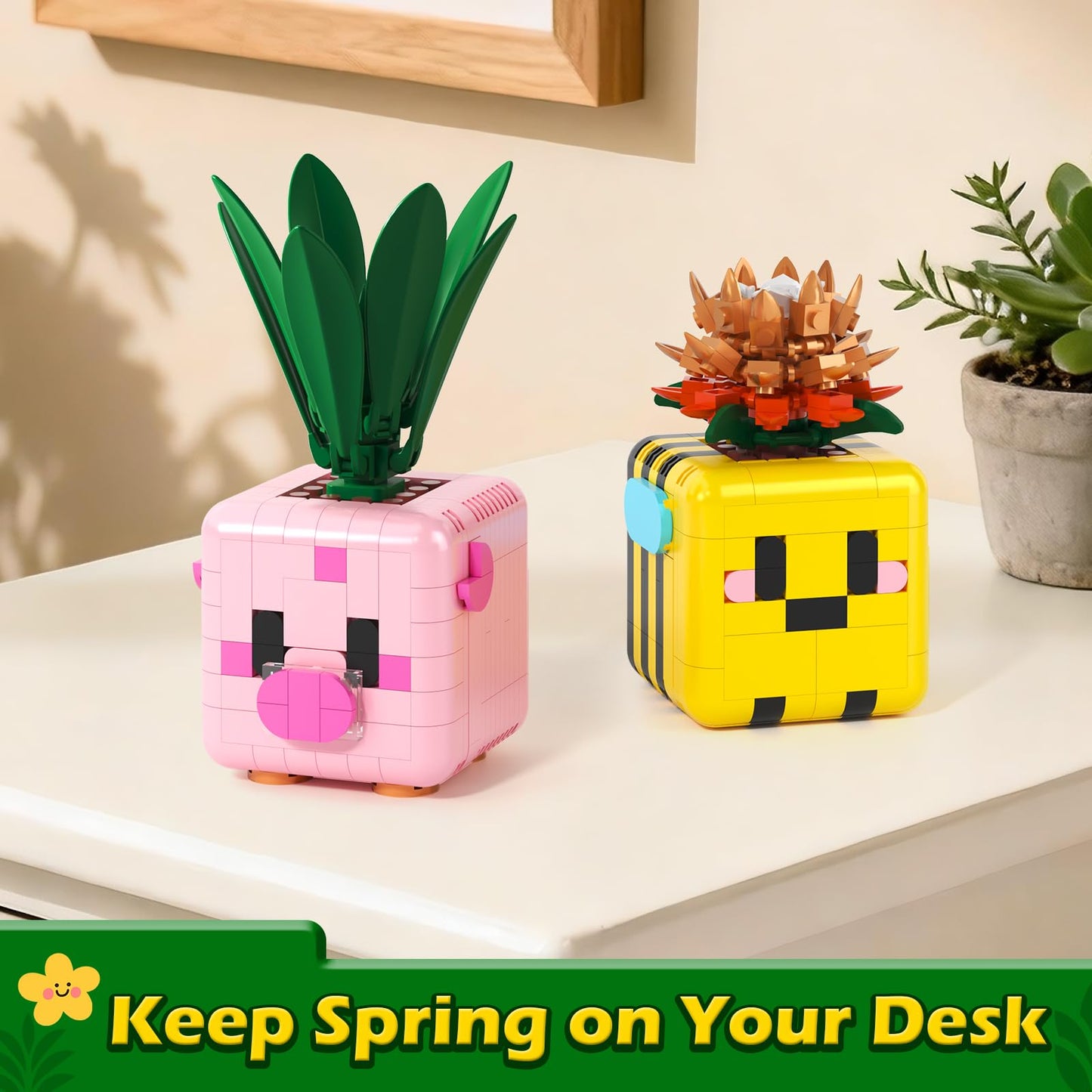Coodoo Botanicals Plants Building Blocks Boys Girls Teens Adult Desk Room Decor Displays, Creative Christmas Stocking Stuffers