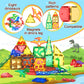 Coodoo Magnetic Tiles 102 PCS Dinosaur Toys-Jurassic Scenes Dinosaur World Adventure Set Creative Kids Games