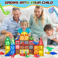 Coodoo Magnetic Tiles 102 PCS Dinosaur Toys-Jurassic Scenes Dinosaur World Adventure Set Creative Kids Games