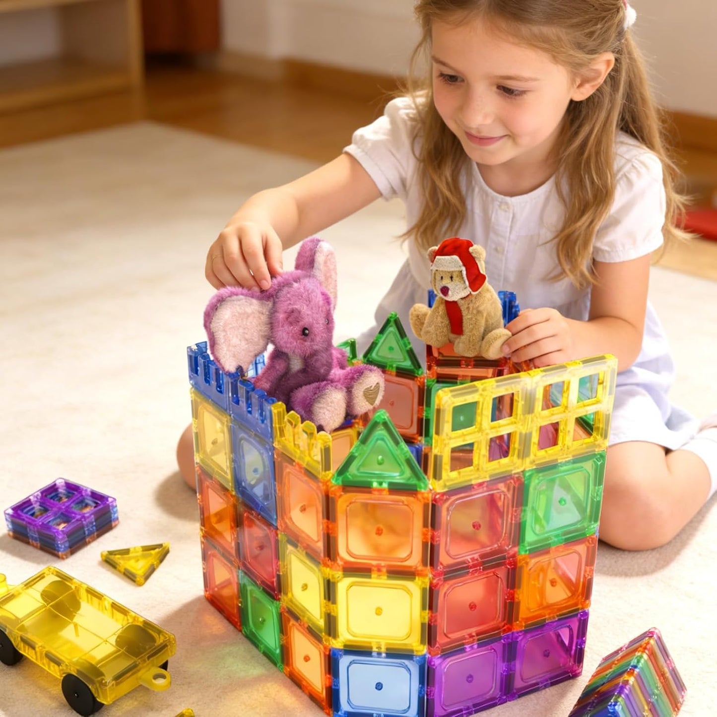 Coodoo Kids Toys Magnetic Tiles Starter Set Classroom Must Haves, Magnetic Blocks for Toddlers Magnet Building Toys Preschool Montessori Learning Games for 3+ Year Old Boys & Girls