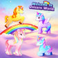 Coodoo Magnetic Tiles Unicorn Toys for Girls Kids, Princess Magnetic Blocks Castle