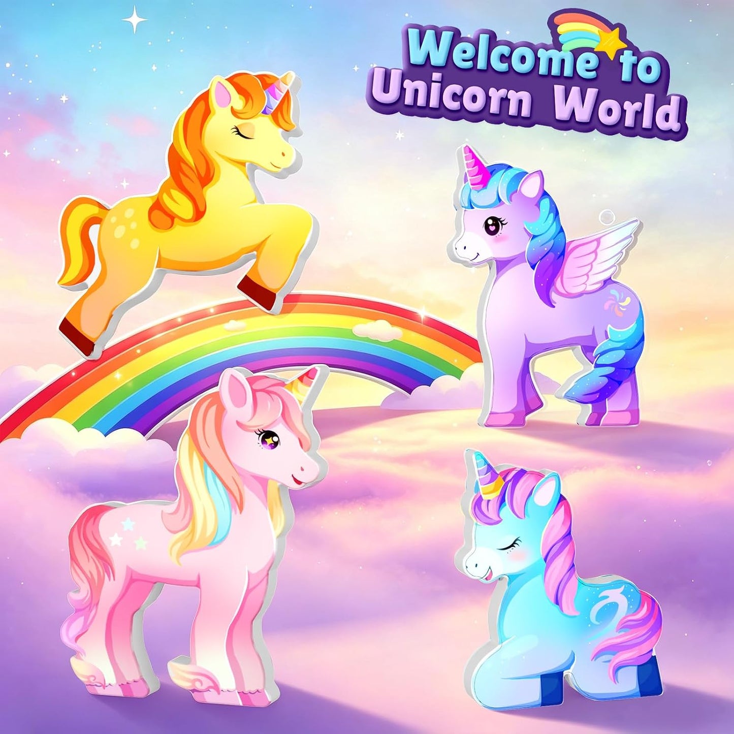 Coodoo Magnetic Tiles Unicorn Toys for Girls Kids, Princess Magnetic Blocks Castle