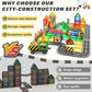 Coodoo Kids Games Magnetic Tiles Road Set with Extendable Magnetic Crane 40 PCS, City Construction Building Toys for Toddlers STEM Preschool Ages 3+