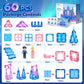Coodoo Diamond Magnetic Tiles & Building Blocks 60 PCS — Princess Toys for Girls & Boys Birthday & Xmas Present