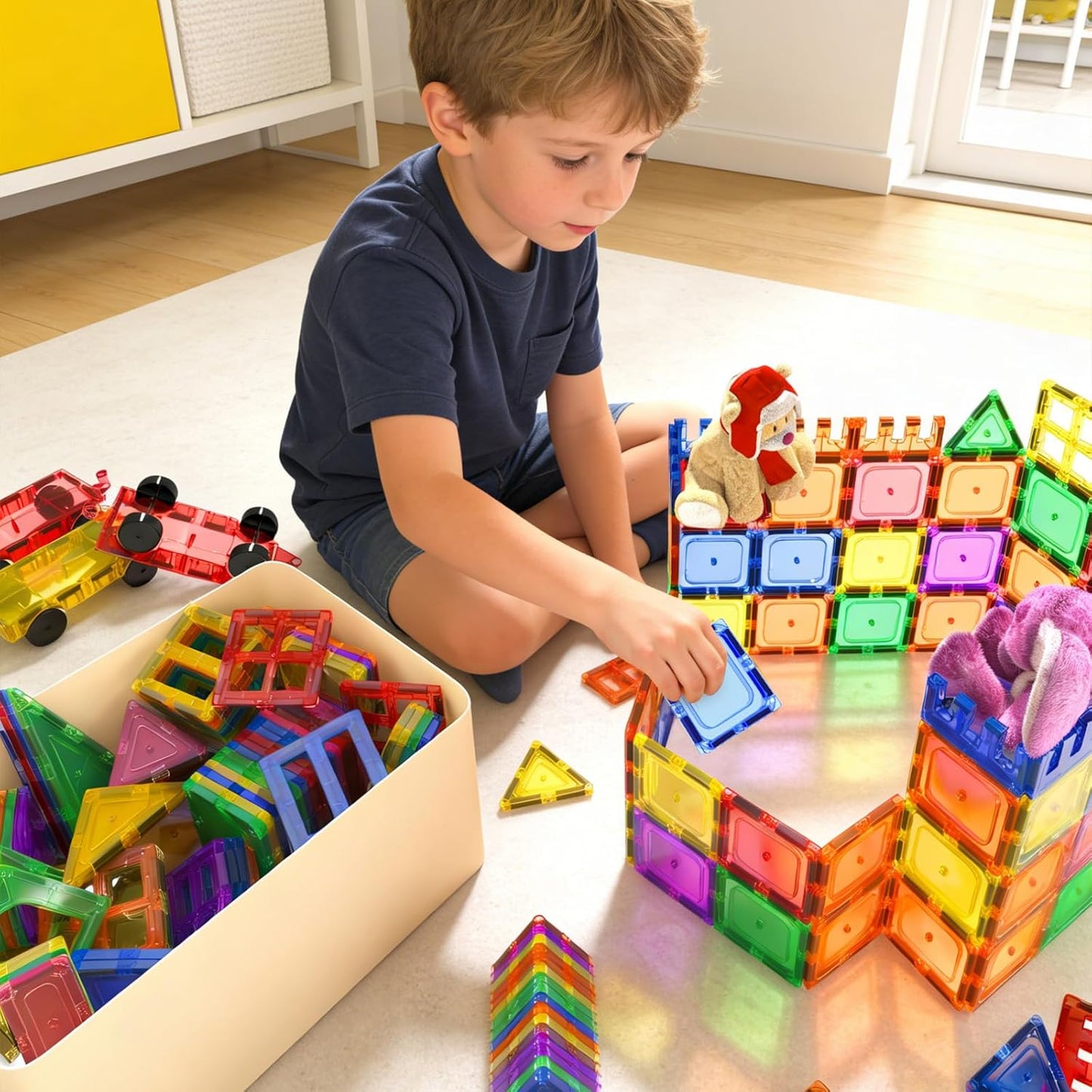 Coodoo Kids Toys Magnetic Tiles Starter Set Classroom Must Haves, Magnetic Blocks for Toddlers Magnet Building Toys Preschool Montessori Learning Games for 3+ Year Old Boys & Girls
