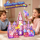 Coodoo Magnetic Tiles Unicorn Toys for Girls Kids, Princess Magnetic Blocks Castle