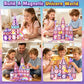 Coodoo Magnetic Tiles Unicorn Toys for Girls Kids, Princess Magnetic Blocks Castle