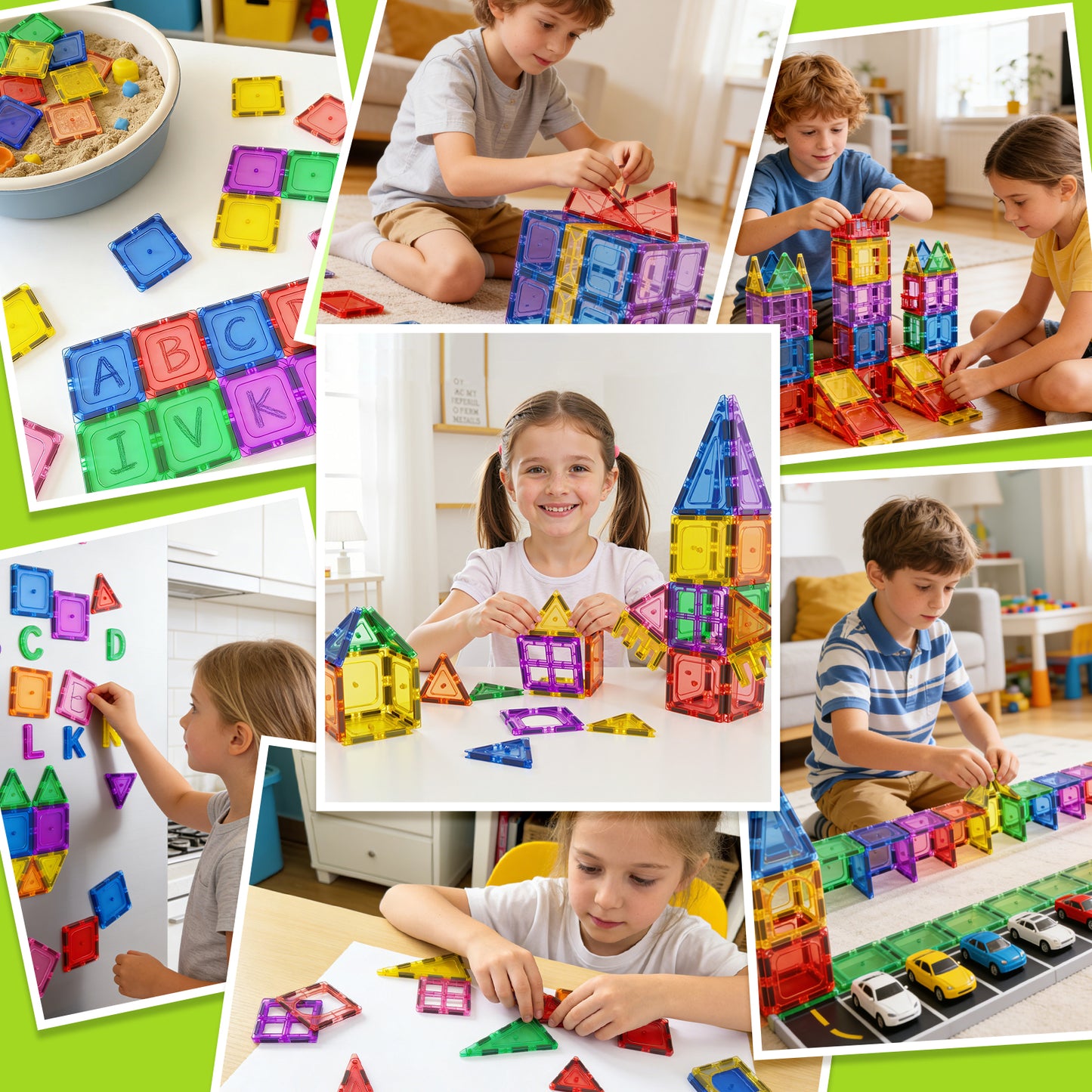 Coodoo Magnetic Tiles Kids Toys STEM Magnet Toy Magnetic Blocks Building Preschool Learning Sensory Montessori Toys for 3+ Year Old Safe Creativity Toddler Kids Toy 40PCS