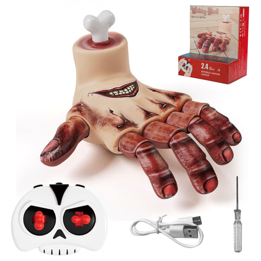 Coodoo Halloween Animatronic Crawling Wednesday Thing Hand with Creepy Sound & Light Effect, Wednesday Halloween Decorations