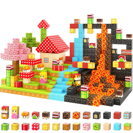 Coodoo 110PCS Magnetic Blocks - Build Mine Magnet World Magic Teleport Pipes Set Toys for 3+