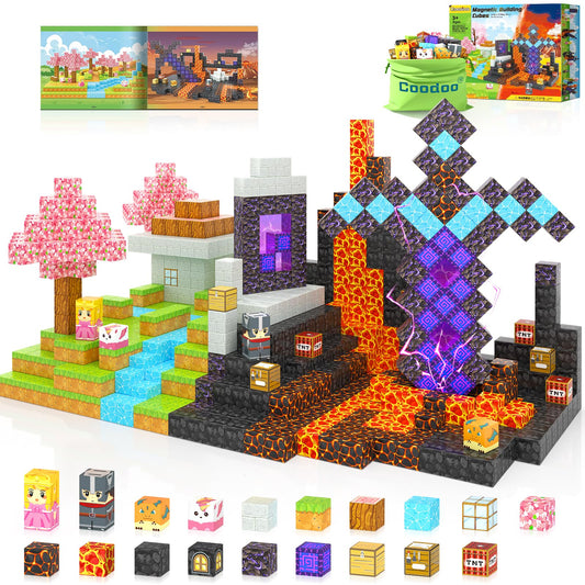Coodoo 110PCS Magnetic Blocks Magic Sword Portal Set Building Toys Stem Christmas and Birthday Gifts