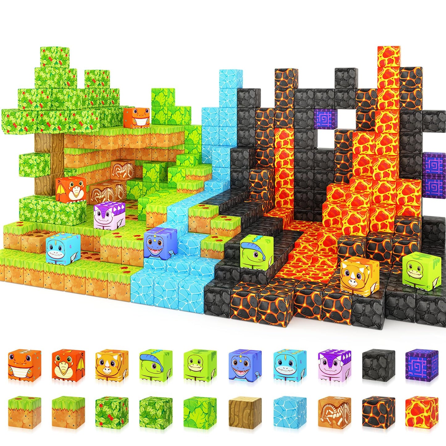 Coodoo 84 PCS Dinosaur Adventure Set Creative Jurassic Scenes Gifts for Kids