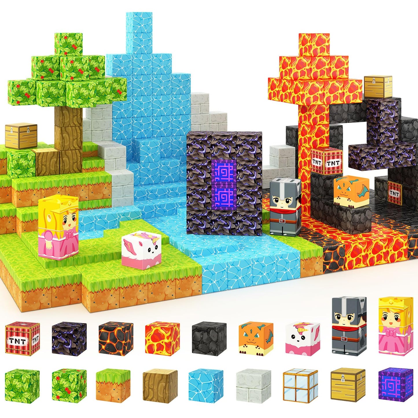 Coodoo 84 PCS Magnetic Blocks Magic Portal Forest Edition Outdoor Toys for Kids