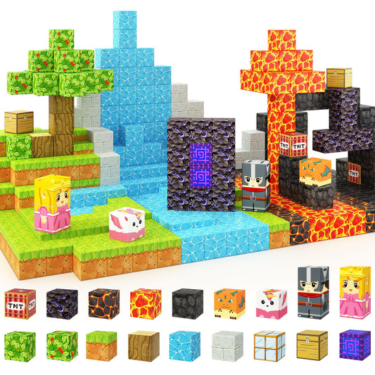 Coodoo 84 PCS Magnetic Blocks Magic Portal Forest Edition Outdoor Toys for Kids