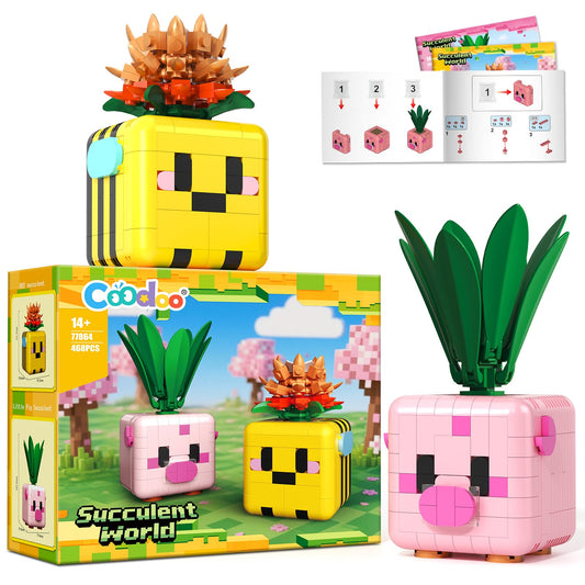 Coodoo Botanicals Plants Building Blocks Boys Girls Teens Adult Desk Room Decor Displays, Creative Christmas Stocking Stuffers