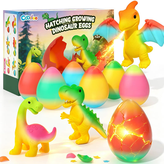 Dinosaur Hatching Surprise Eggs for Kids - 6 Pack Dinosaur Toys for Boys and Girls, Easter Basket Stuffers & Birthday Party Favors for Kids 4-8, Toddler Outdoor Toys Dino Egg Crafts Gifts for Ages 3-8