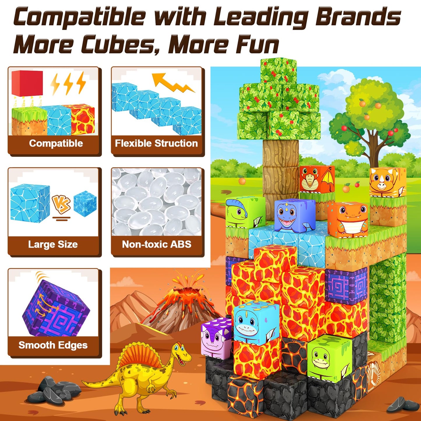 Coodoo 84 PCS Dinosaur Adventure Set Creative Jurassic Scenes Gifts for Kids