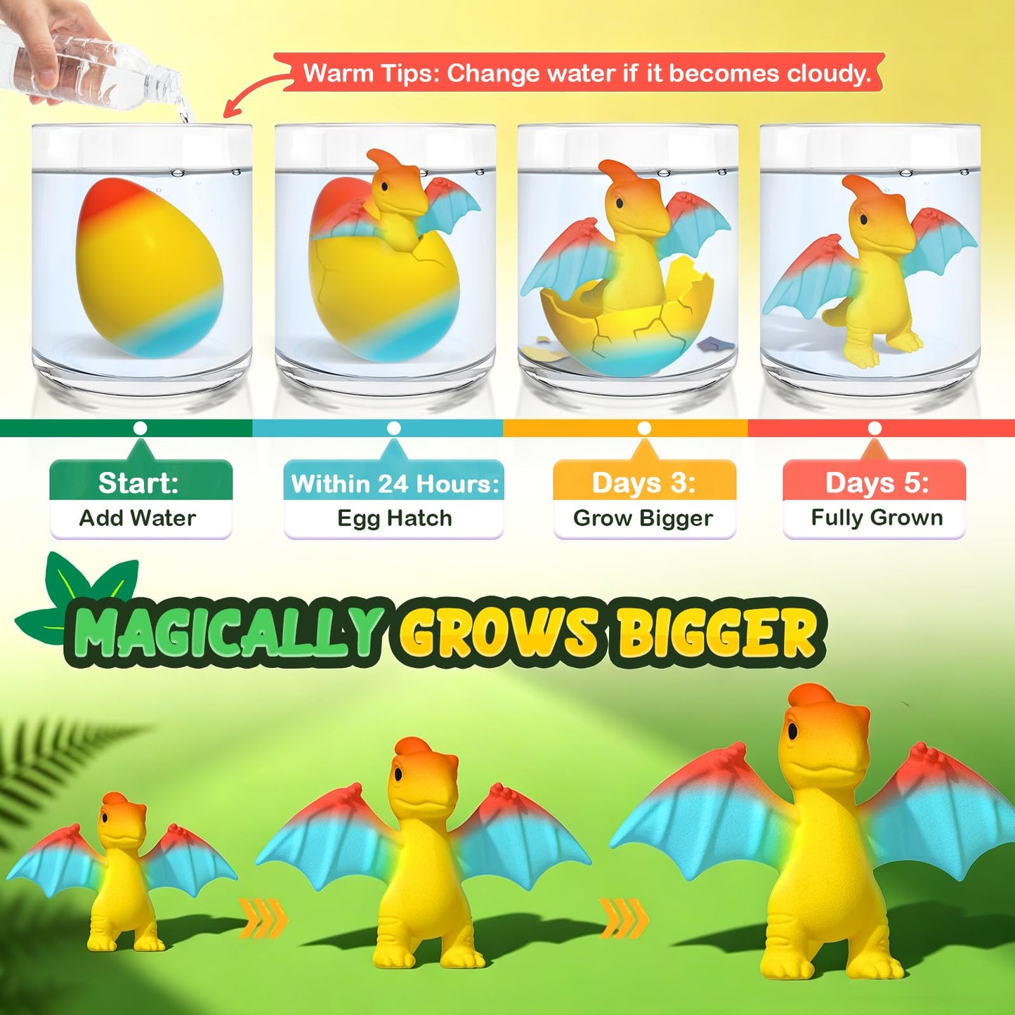 Dinosaur Hatching Surprise Eggs for Kids - 6 Pack Dinosaur Toys for Boys and Girls, Easter Basket Stuffers & Birthday Party Favors for Kids 4-8, Toddler Outdoor Toys Dino Egg Crafts Gifts for Ages 3-8