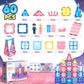 Coodoo Diamond Magnetic Tiles Magnetic Building Blocks 60 PCS STEM Sensory Toy for Boys Girls Pink Castle Dollhouse Pretend Princess Toys