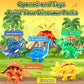 Coodoo Dinosaur Toys Magnetic Tiles 3D Movable Dinos Montessori Sensory Toys Christmas and Birthday gifts
