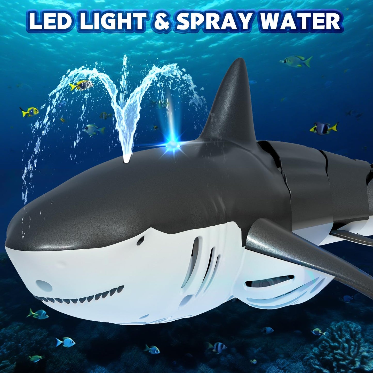Coodoo 2.4Ghz Remote Control Shark Pool Toys for Boys Kids,Highly Realistic Shark Pool Toys for Kids