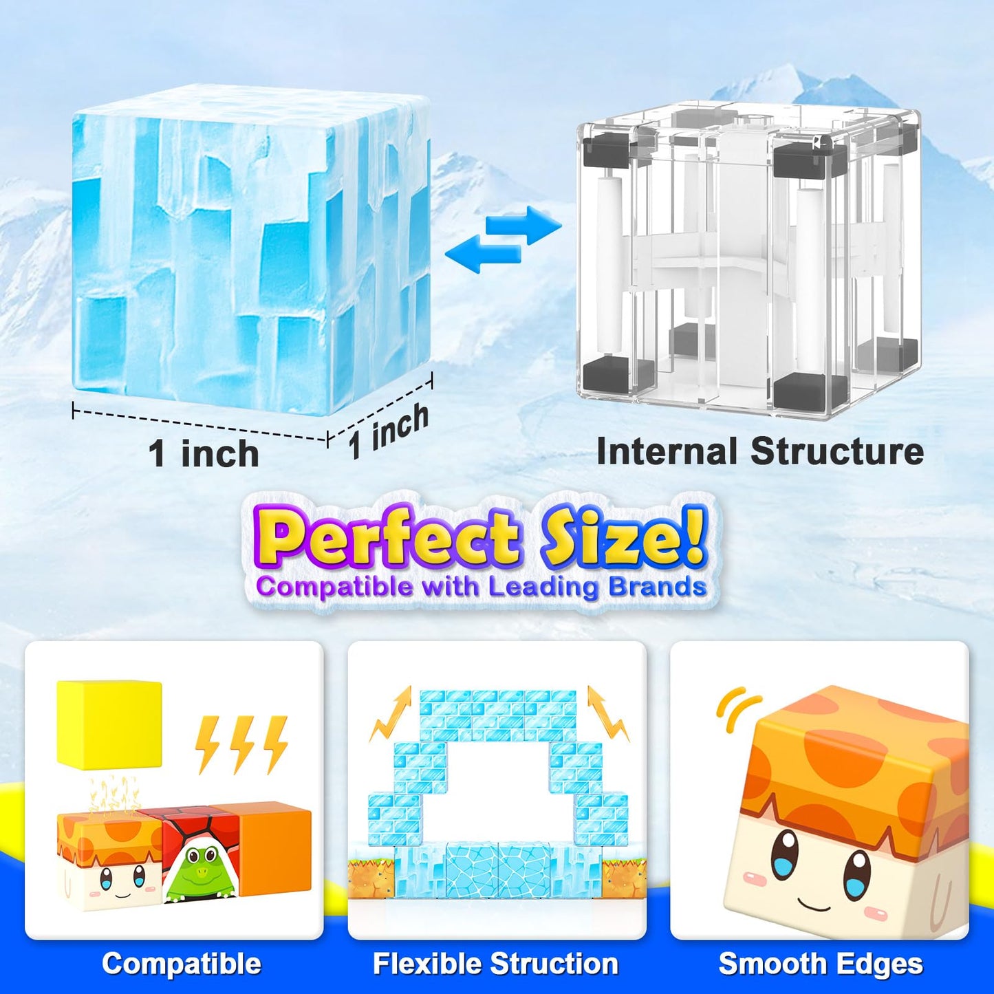 Coodoo 110 PCS Magnetic Blocks Games & Frozen Set valentines gifts for kids Montessori Stem Construction Toys