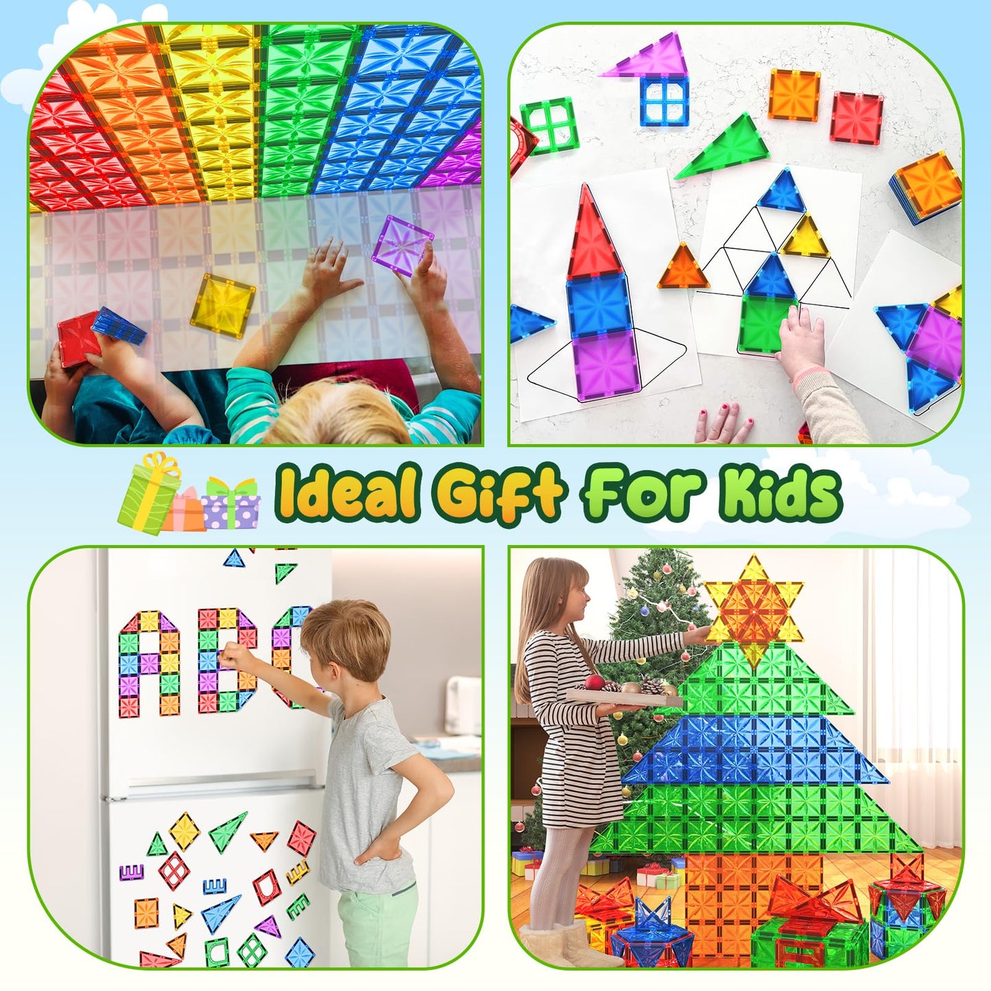 Coodoo Diamond Magnetic Tiles Kids Toys for Toddlers STEM Magnetic Blocks 30 PCS