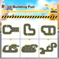 Coodoo 100 PCS Magnetic Tiles Road Set with 3 Cranes & 2 Cars - Magnetic Blocks City Construction Building Toys for 3+