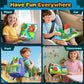 Coodoo Magnetic Blocks Travel Toys with Portable Metal Tin 40 PCS Forest Castle Set Holiday Gifts for Kids