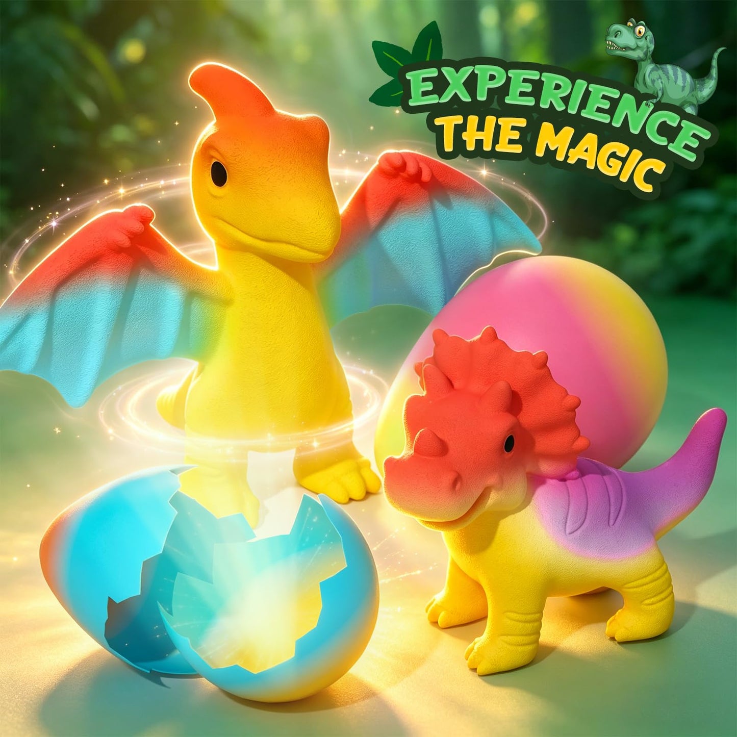 Dinosaur Hatching Surprise Eggs for Kids - 6 Pack Dinosaur Toys for Boys and Girls, Easter Basket Stuffers & Birthday Party Favors for Kids 4-8, Toddler Outdoor Toys Dino Egg Crafts Gifts for Ages 3-8