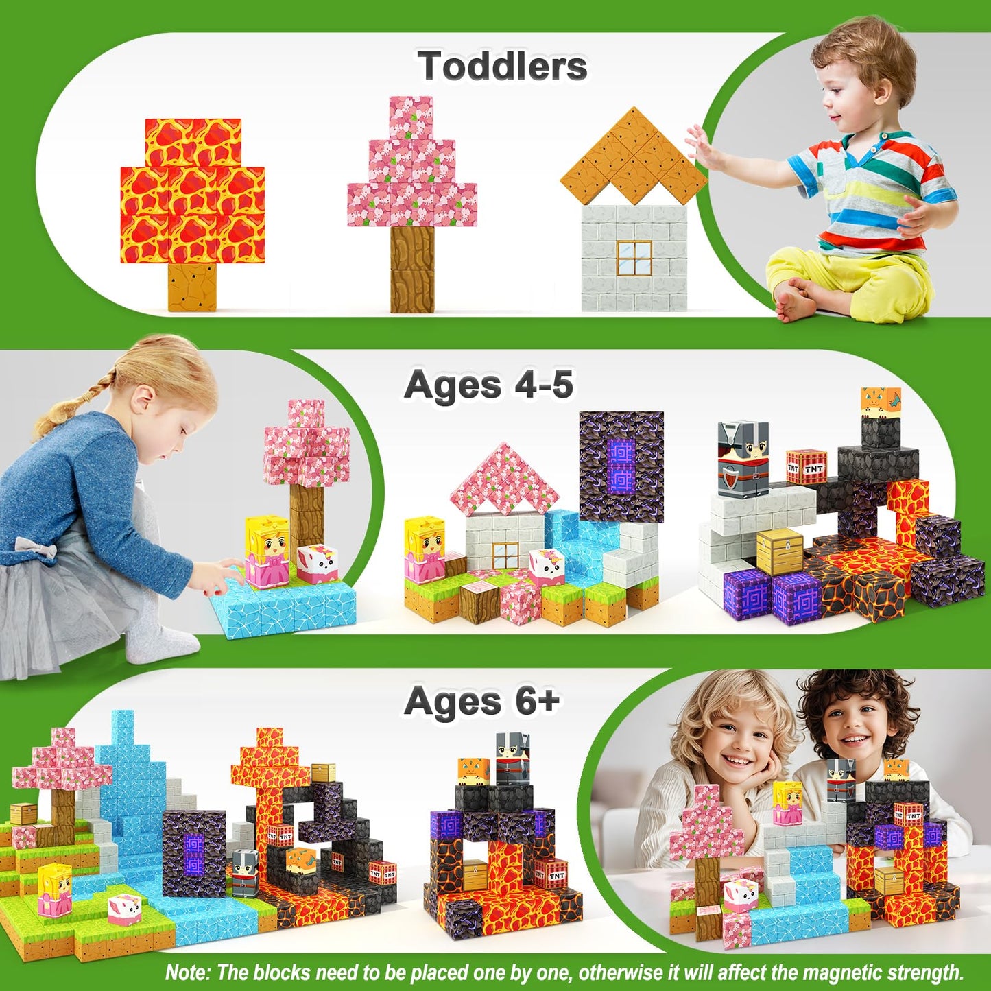 Coodoo 84 PCS Magnetic Blocks Magic Portal Set Creative Kids Games Stem Learning Toys