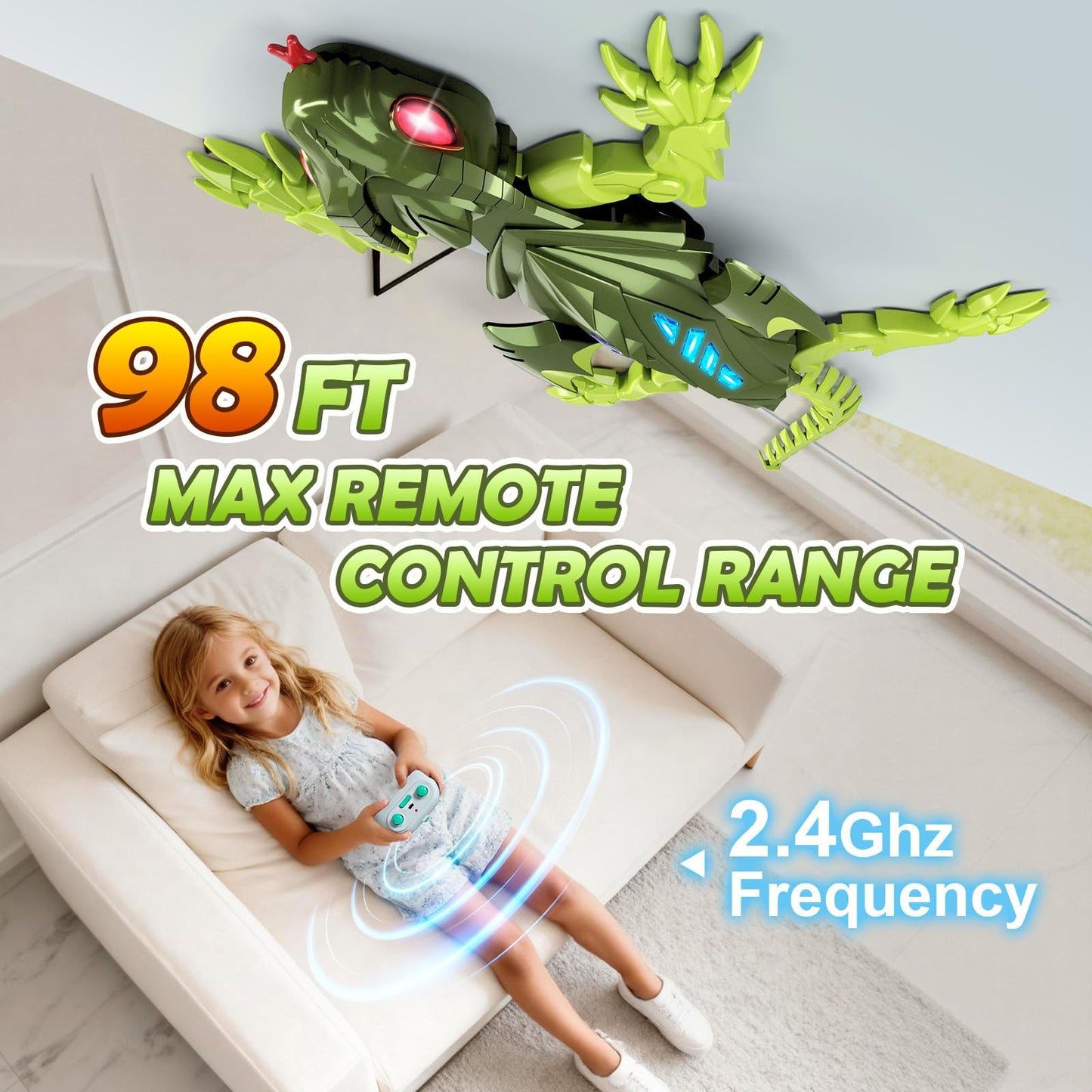 Coodoo Wall Climbing Gecko Lizard, Kids Toys Remote Control Car, Rechargeable Wall Crawler Gecko Robot