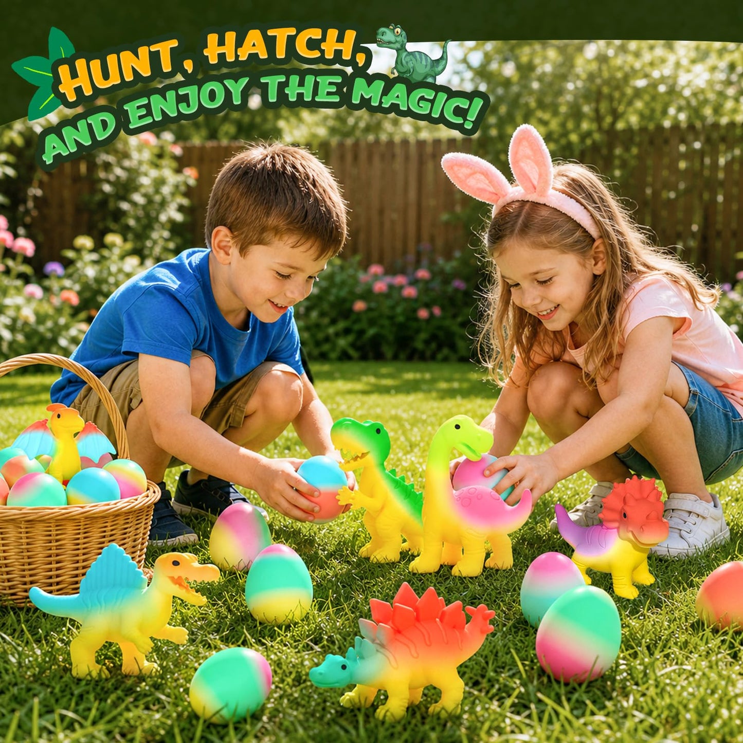 Dinosaur Hatching Surprise Eggs for Kids - 6 Pack Dinosaur Toys for Boys and Girls, Easter Basket Stuffers & Birthday Party Favors for Kids 4-8, Toddler Outdoor Toys Dino Egg Crafts Gifts for Ages 3-8