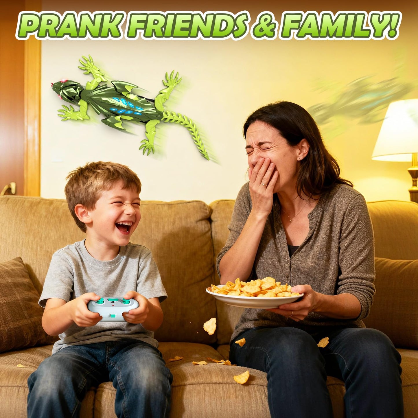Coodoo Wall Climbing Gecko Lizard, Kids Toys Remote Control Car, Rechargeable Wall Crawler Gecko Robot