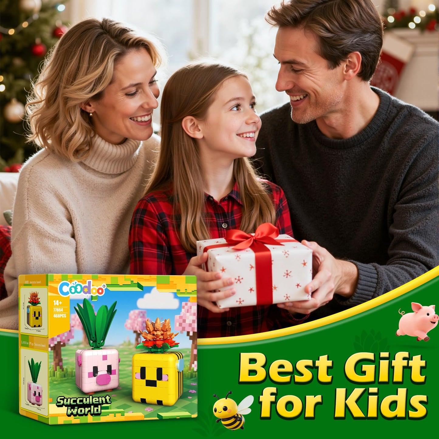 Coodoo Botanicals Plants Building Blocks Boys Girls Teens Adult Desk Room Decor Displays, Creative Christmas Stocking Stuffers
