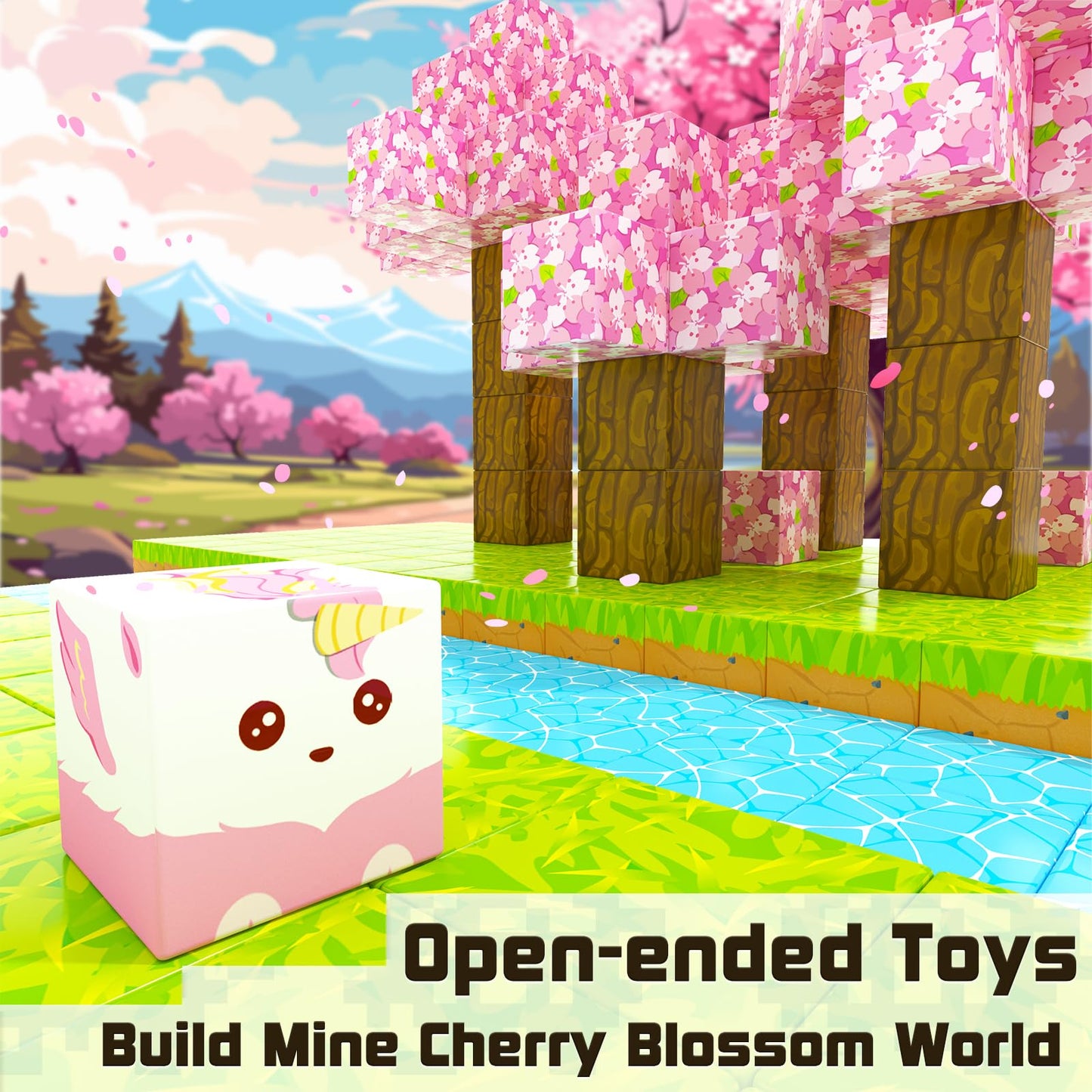 Coodoo 54 PCS Magnetic Blocks Cherry Blossom Set – STEM Building Toy for Kids 3+