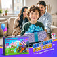 Coodoo 154PCS Magnetic Blocks - Build Mine Magnet World Stacking Cube Toys with Magnet Board, Magnetic Tiles Building Blocks STEM Construction Toys