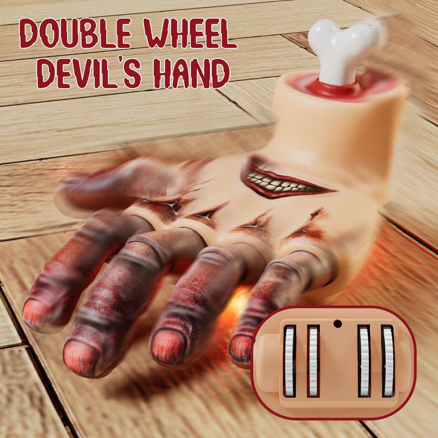 Coodoo Halloween Animatronic Crawling Wednesday Thing Hand with Creepy Sound & Light Effect, Wednesday Halloween Decorations