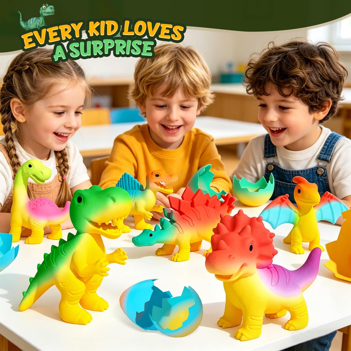 Dinosaur Hatching Surprise Eggs for Kids - 6 Pack Dinosaur Toys for Boys and Girls, Easter Basket Stuffers & Birthday Party Favors for Kids 4-8, Toddler Outdoor Toys Dino Egg Crafts Gifts for Ages 3-8