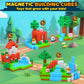Coodoo Magnetic Blocks Travel Toys with Portable Metal Tin 40 PCS Forest Castle Set Holiday Gifts for Kids