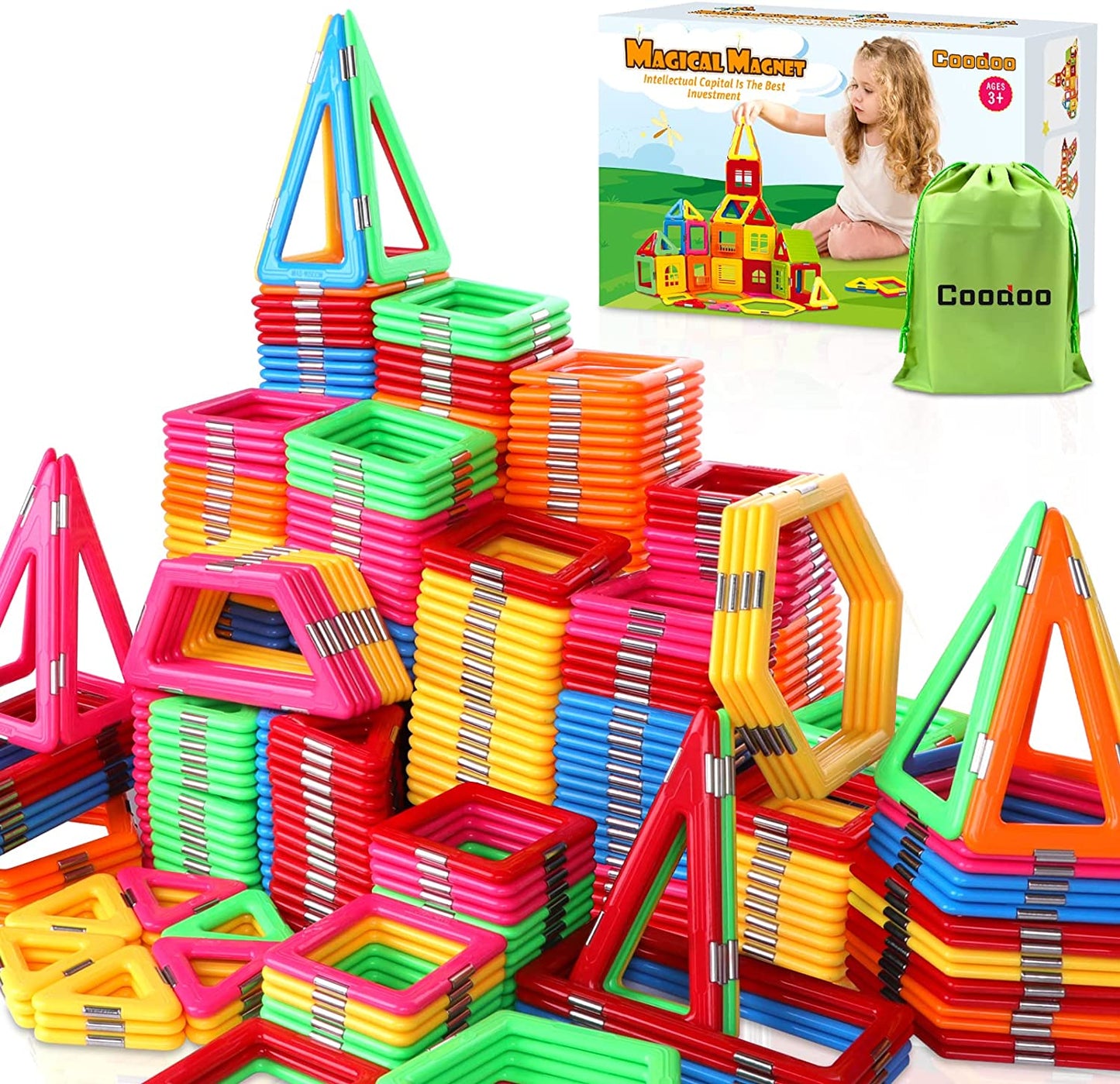 Magnetic Tiles Building Block 138 Pieces